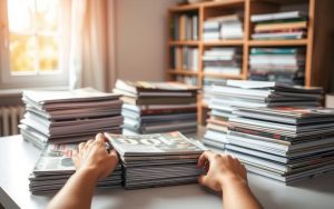 preparing magazines for recycling